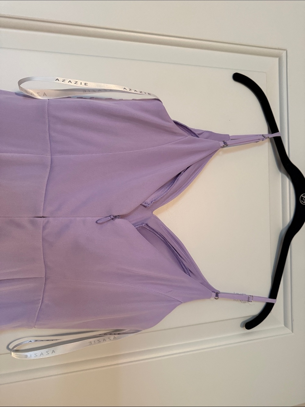Azazie Deandra Lilac Spaghetti-Strap Gown - Picture 4 of 7